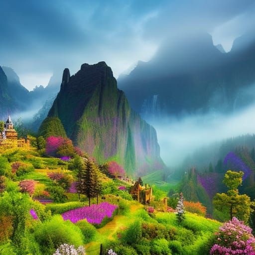 Surreal Heaven Concept Art in Kashin Style