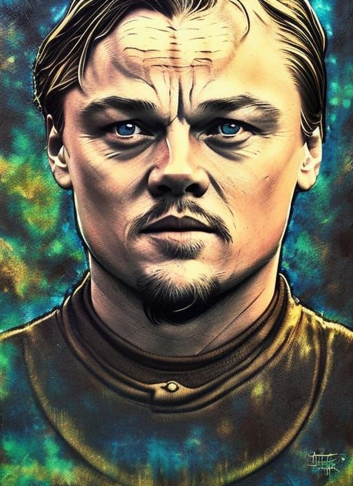Leonardo Di Caprio Portrait in Celtic Art Style