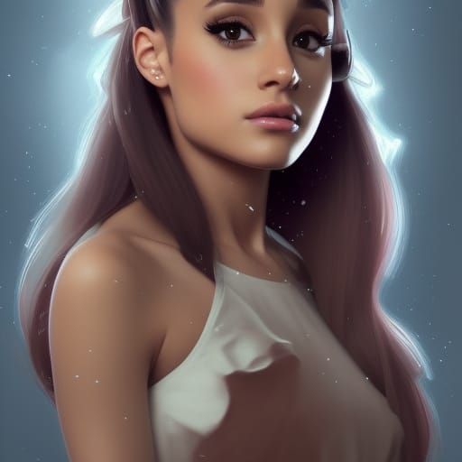 Ariana Grande Portrait in Hyperdetailed Digital Art