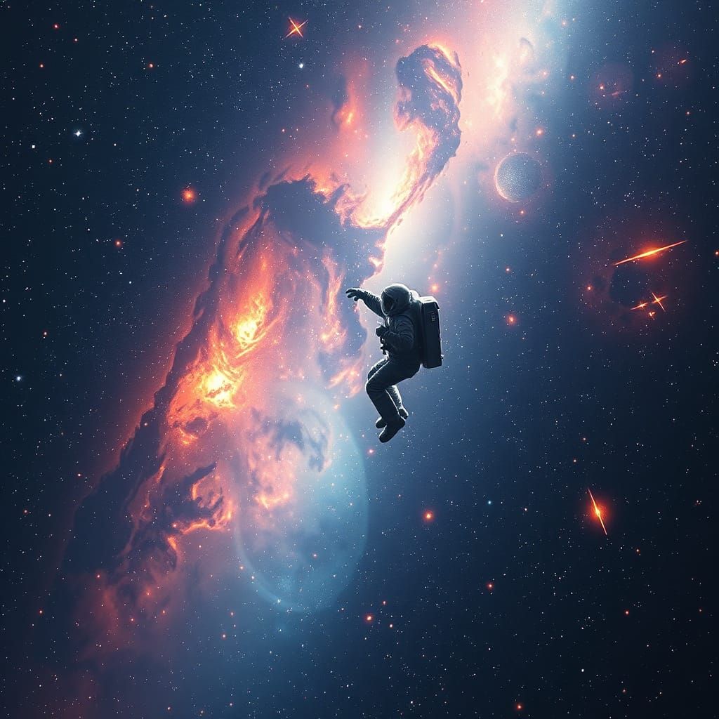 Astronaut in a Vibrant Galaxy