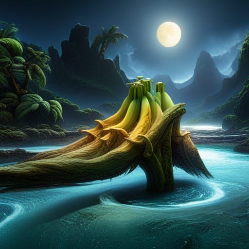 Fantastical Banana in Detailed Matte Painting