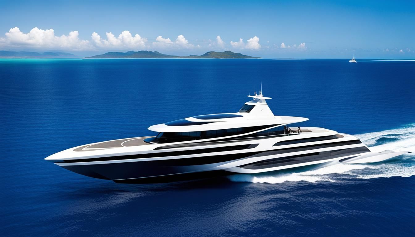 Futuristic Hydrofoil Cruise Ship in the Caribbean
