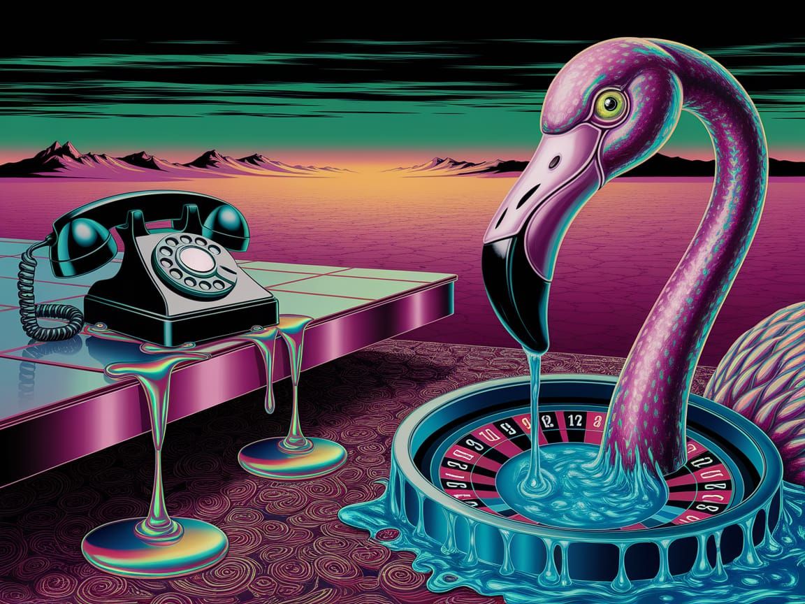 Surreal Desert Diner Meltdown: Dali-esque Nightmare