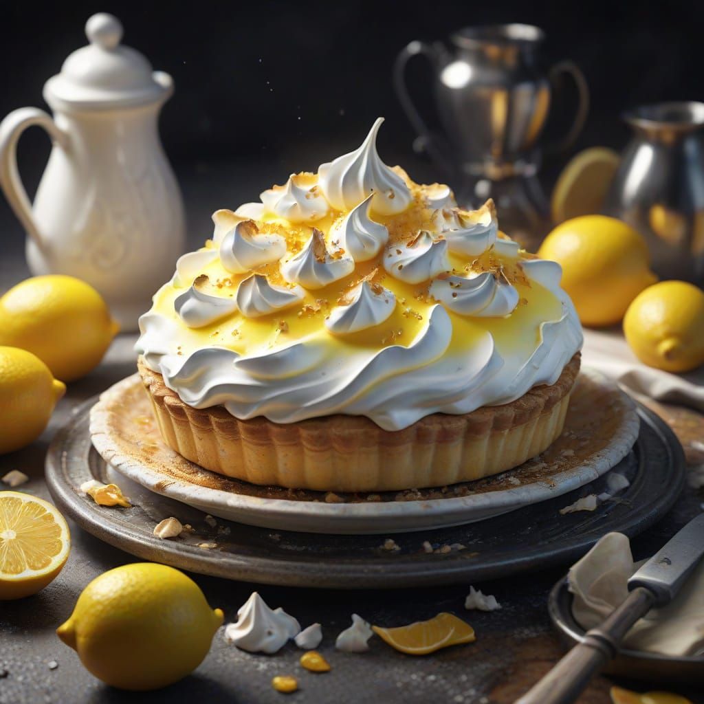 Lemon Meringue Pie: Detailed Matte Painting