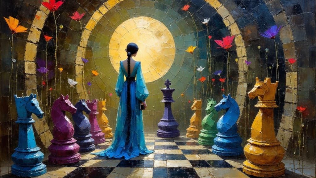 Surreal Chess Dreamscape: Digital Art