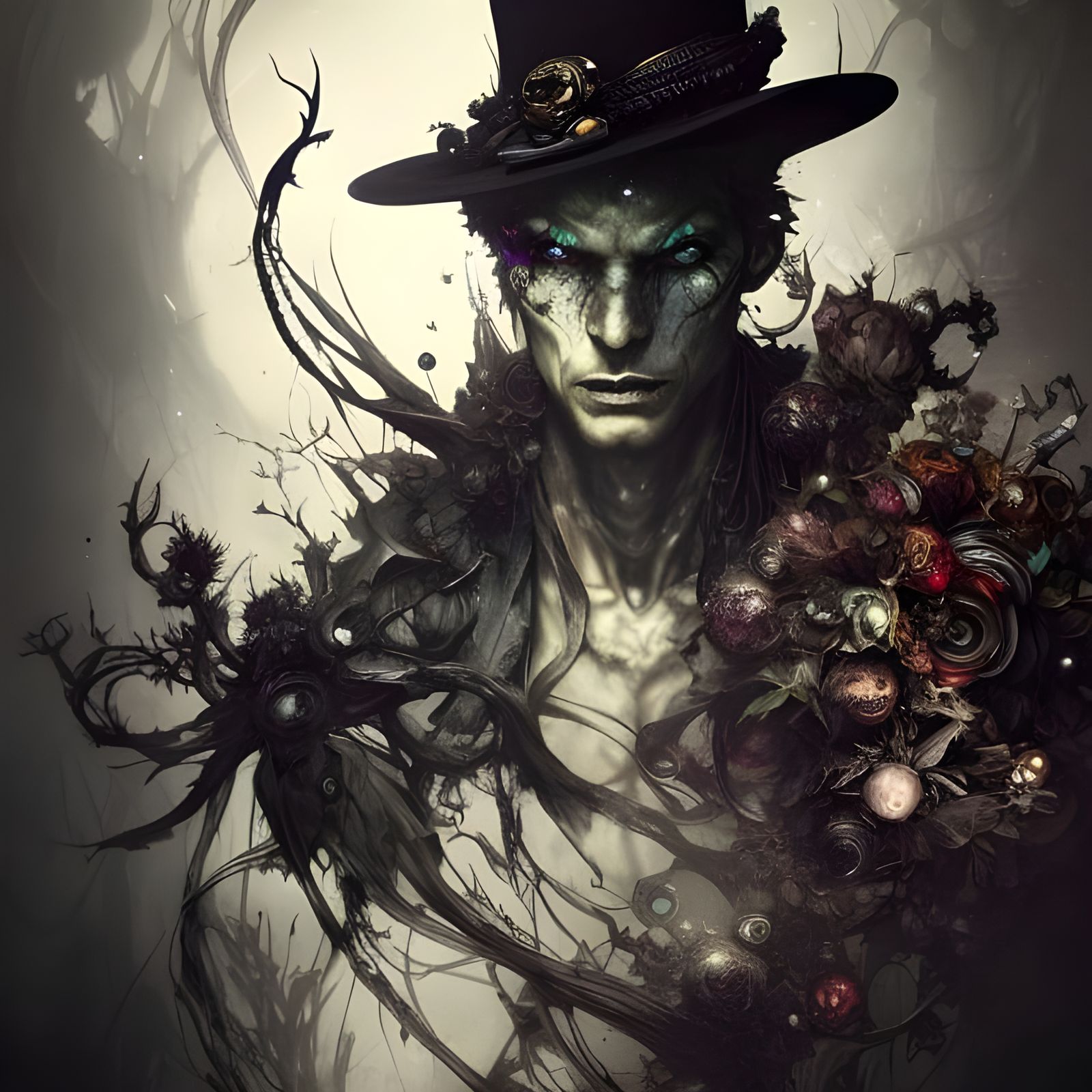 Handsome Warlock Portrait in Borderland Fantasycore Style