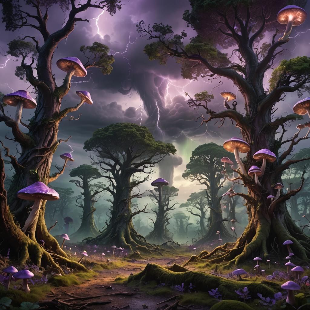 Mystical Fantasy World in a Tornado's Wrath