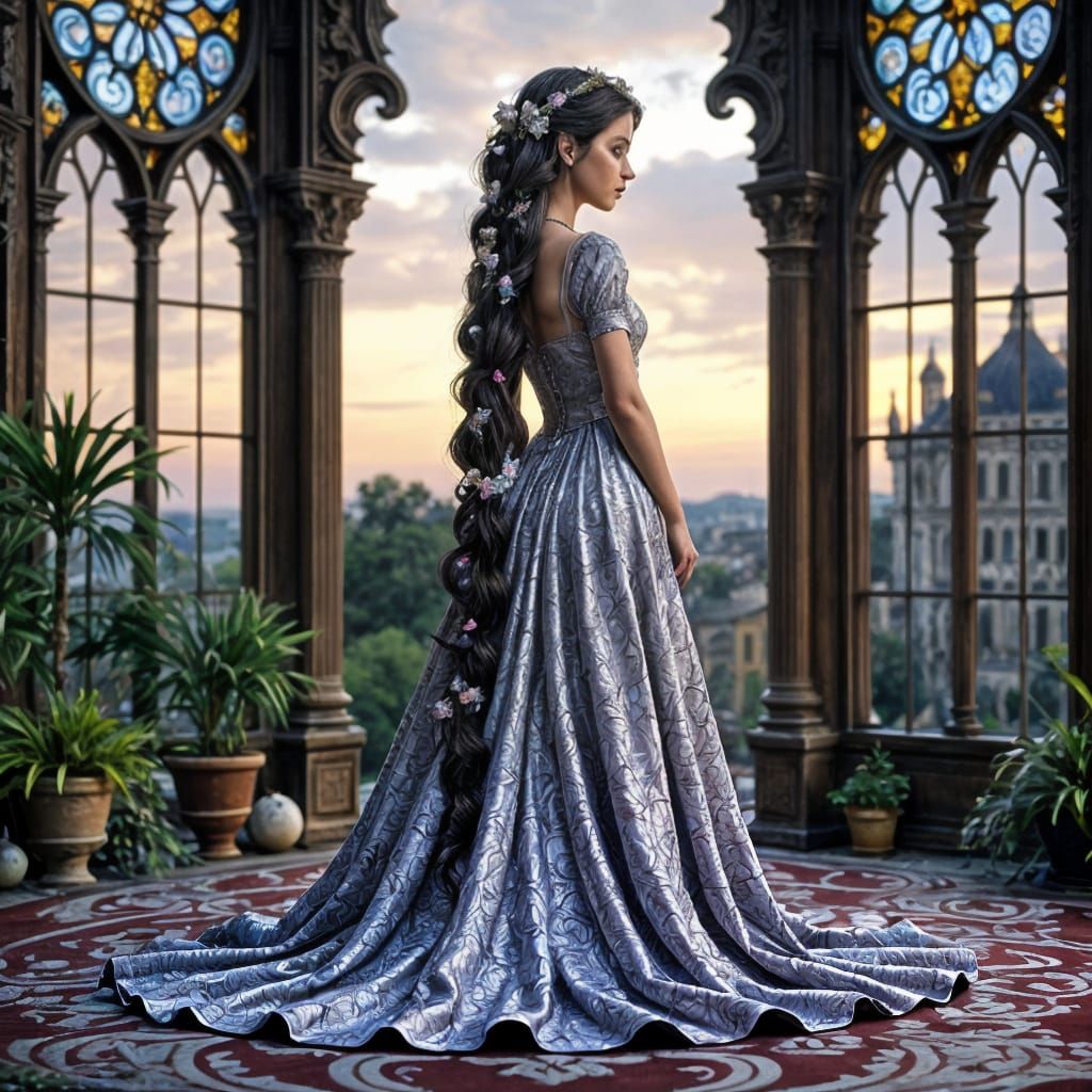 Rapunzel in Elegant Gothic Brocade