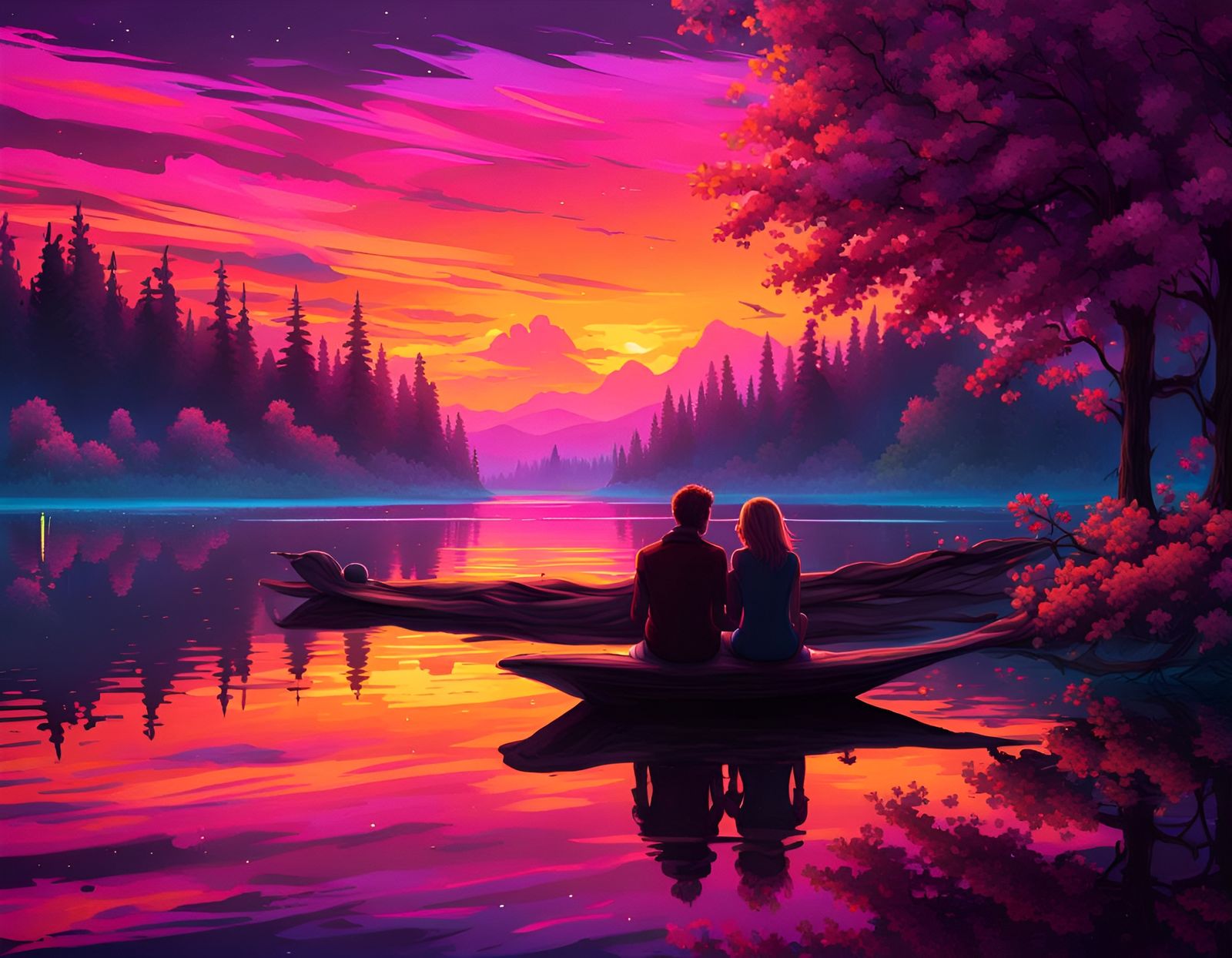 A Couple Holding Hands & Takes a Moment to Appreciate the View