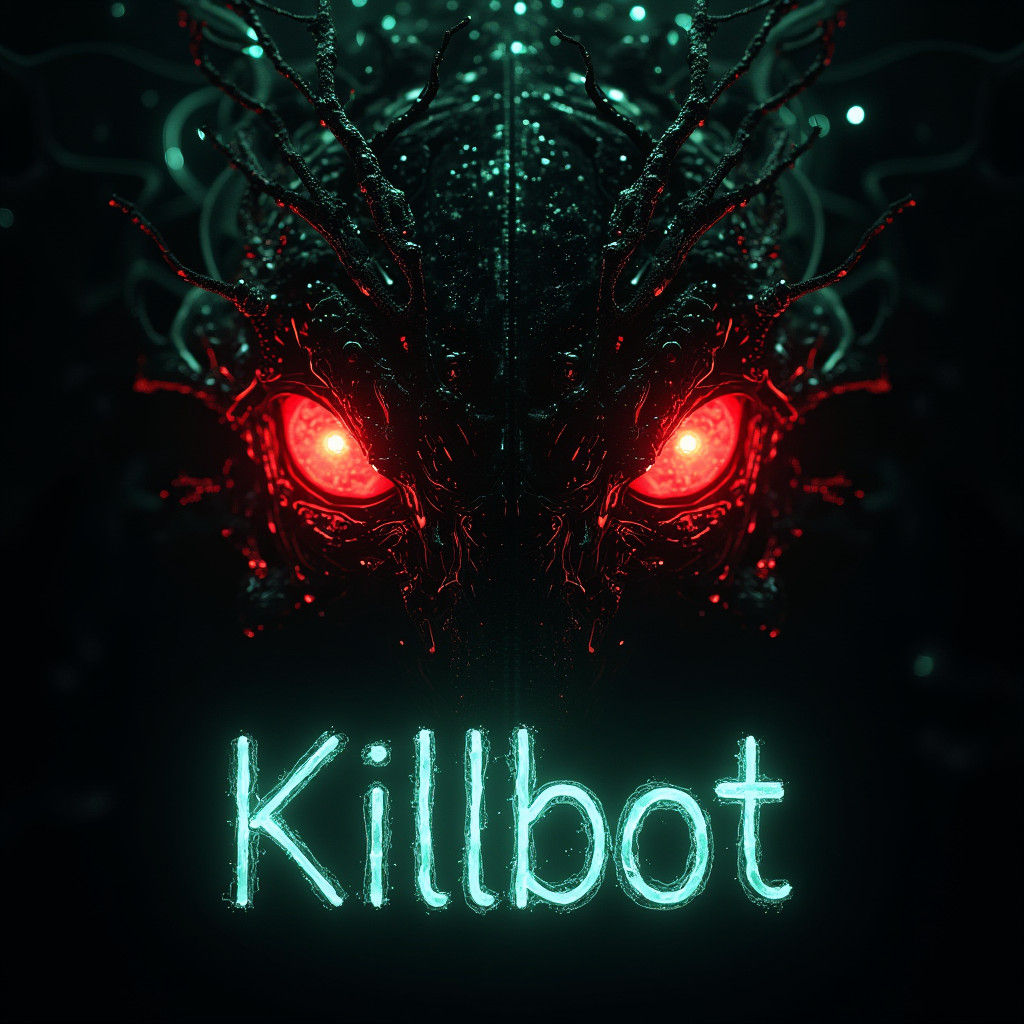 Eerie Red Eyes in Digital Void, Cyberpunk Style