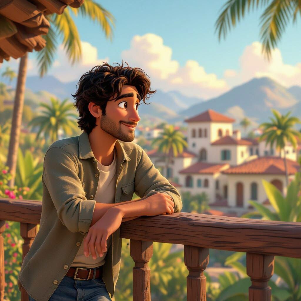 Dreamy Pixar-Style Villa View