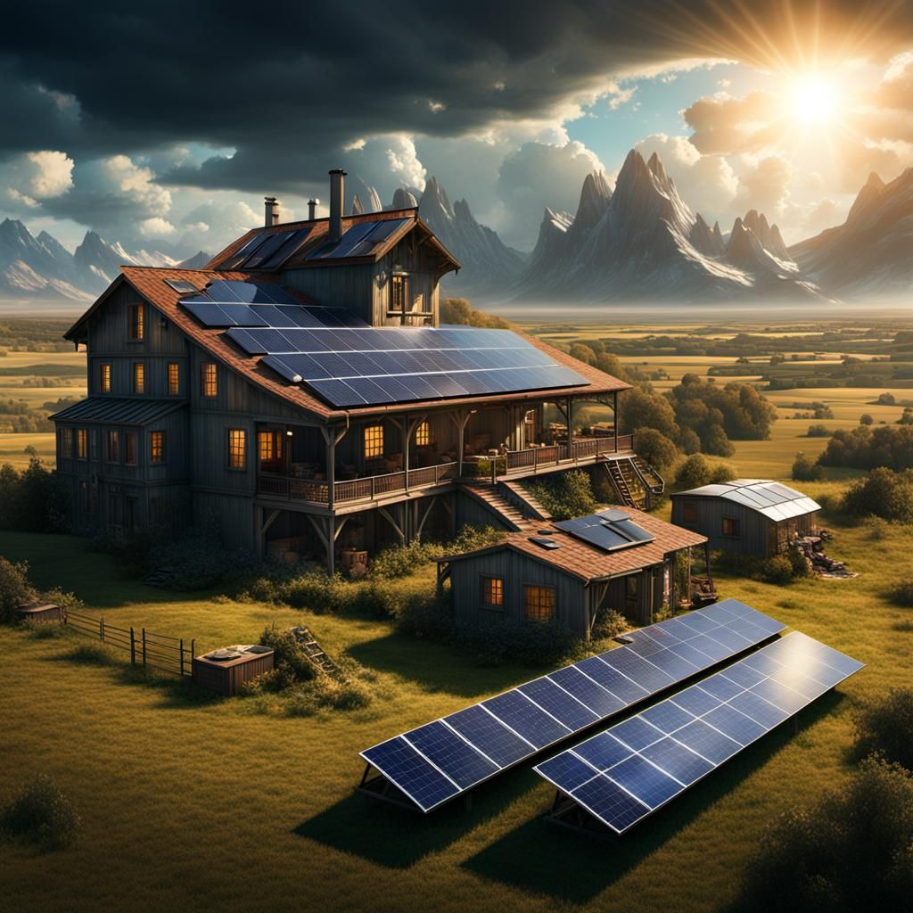 Futuristic Solar and Turbine Powered Homestead
