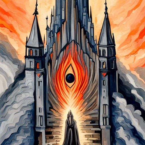 Sauron's Burning Eye Towers Over Mordor