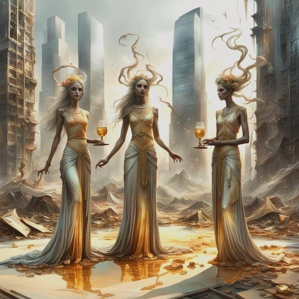 Goddesses Feast in Post-Apocalyptic City