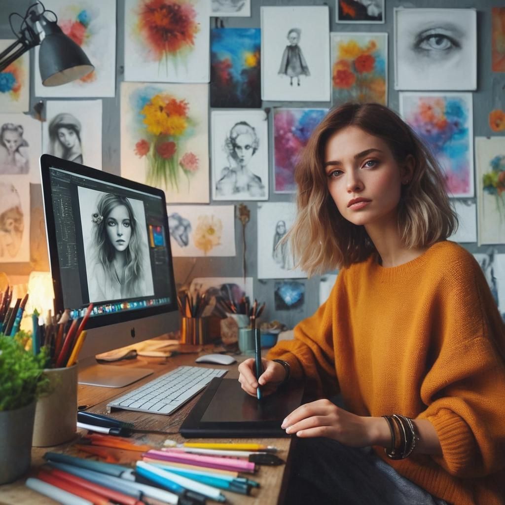 Surreal Fairy in Stormy Dreamscape, Surrealist Art