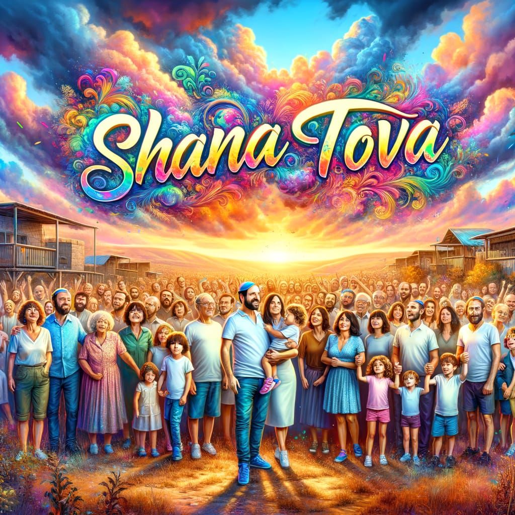 Jewish Family Celebrates New Year in Kibbutz