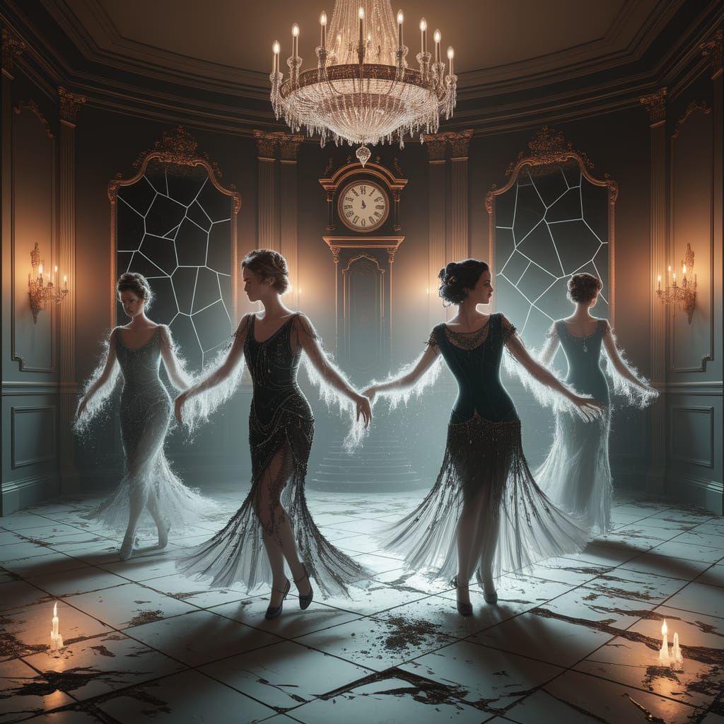 Gothic Ballroom Ghosts Dance in Candlelight