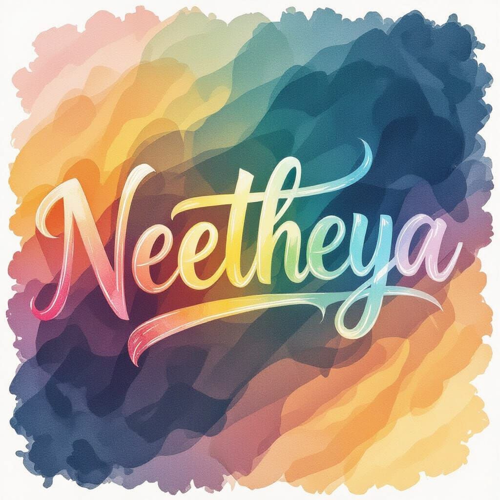 Creative Gradient Typography: 'Neetheya' in Sunset Colors