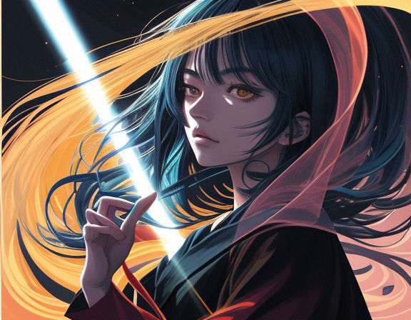 Vibrant Cel-Shaded Anime Portrait of a Young Woman