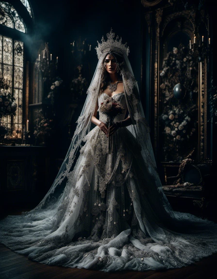 Opulent Dark Fantasy Bride in 8k Resolution