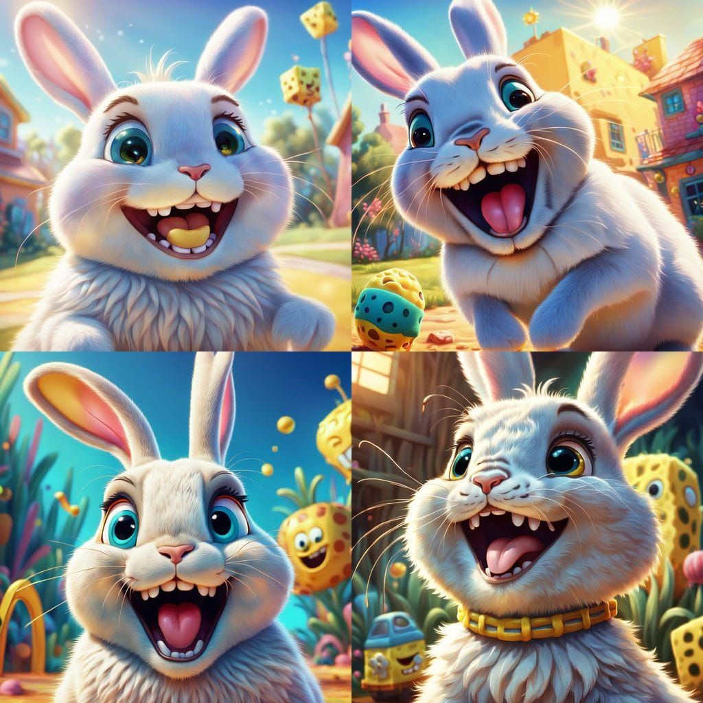 Bunny Laughing at Spongebob