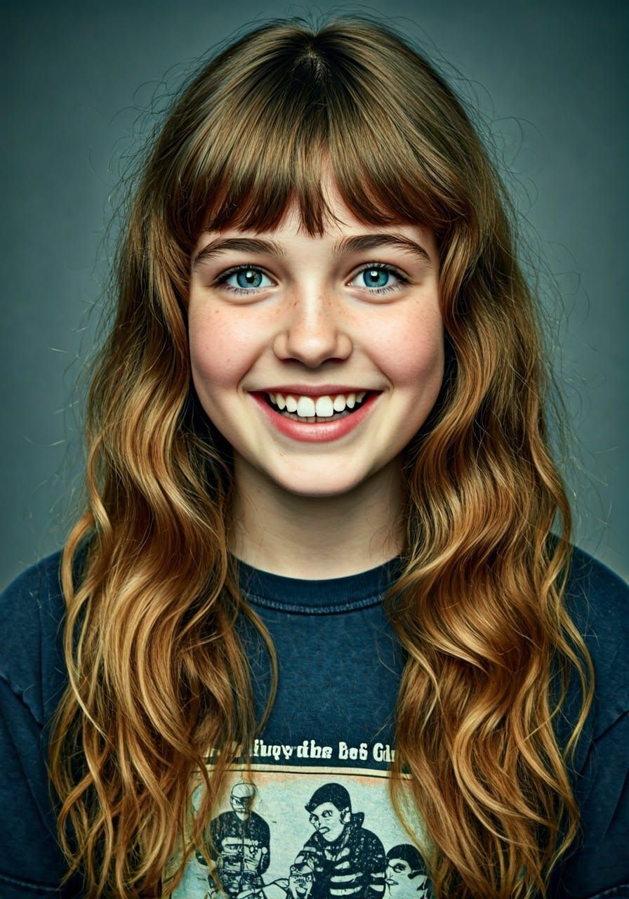 Photorealistic Portrait of a Teenager Picking Her Nose