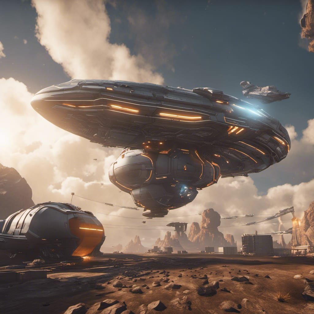 Cargo Starship Launch in 3D Cinematic Style