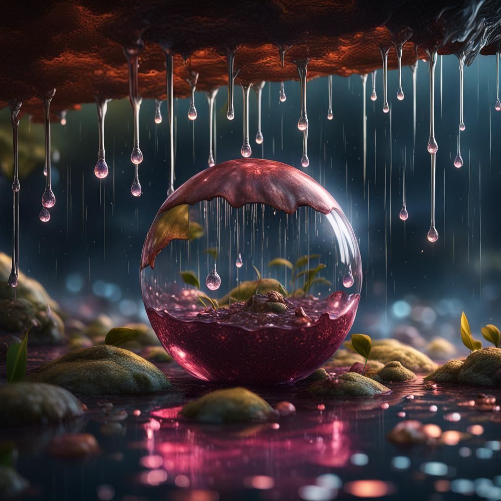 Fantastical Raindrops in Detailed Matte Painting