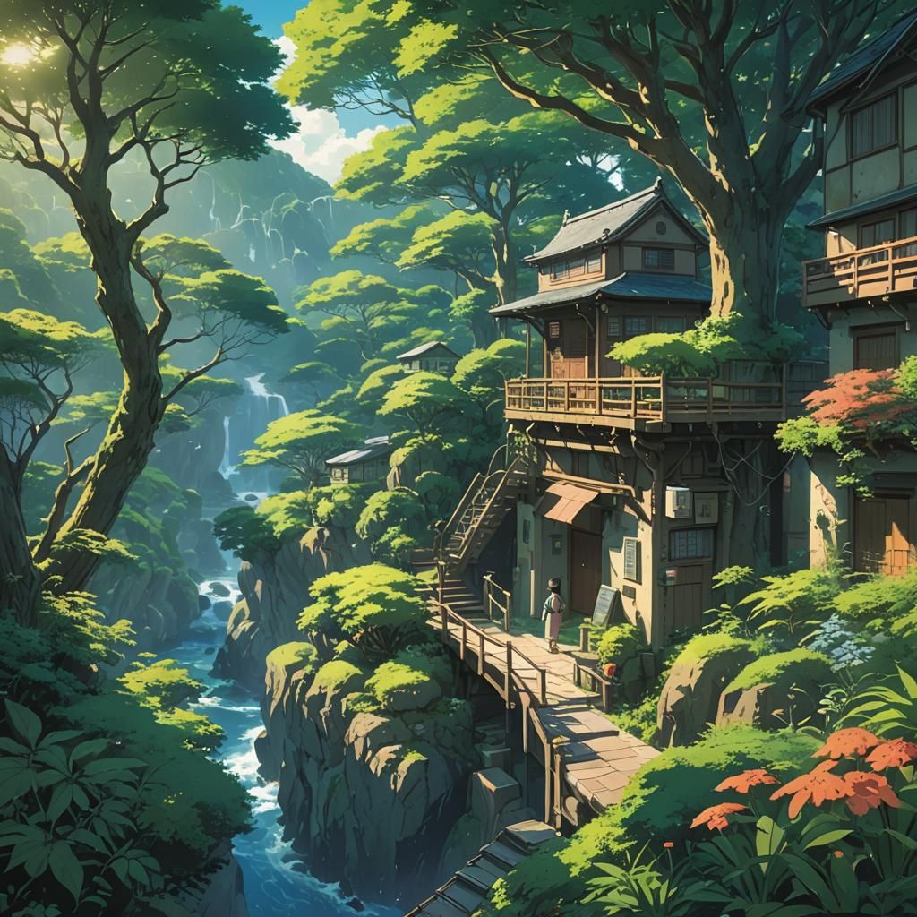 Anime Key Visual Inspired by Studio Ghibli