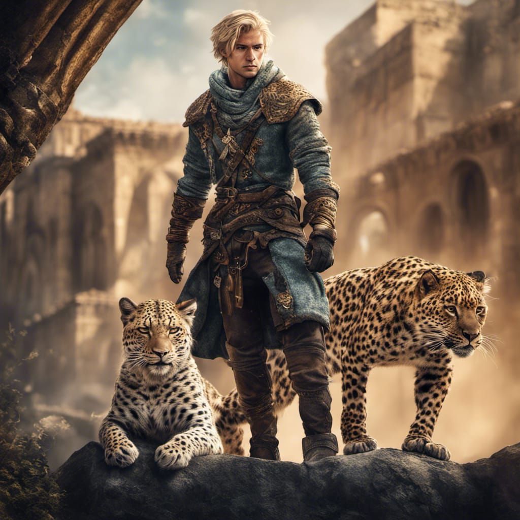 D&D Rogue with Leopard Companion: Hyperrealistic Character A...