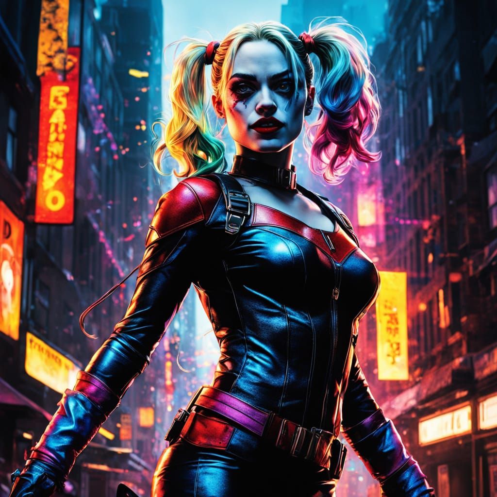 Vibrant Heroine in Gotham City