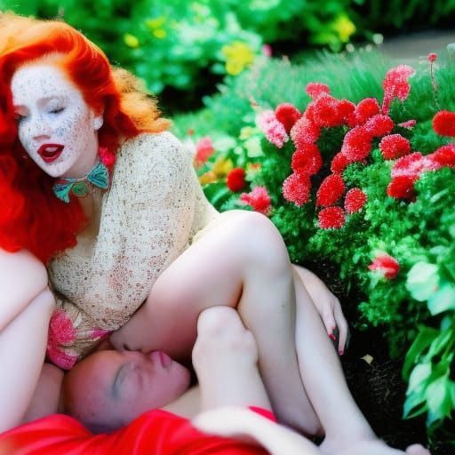 Freckled Redhead Goddess in Joyous Rapture