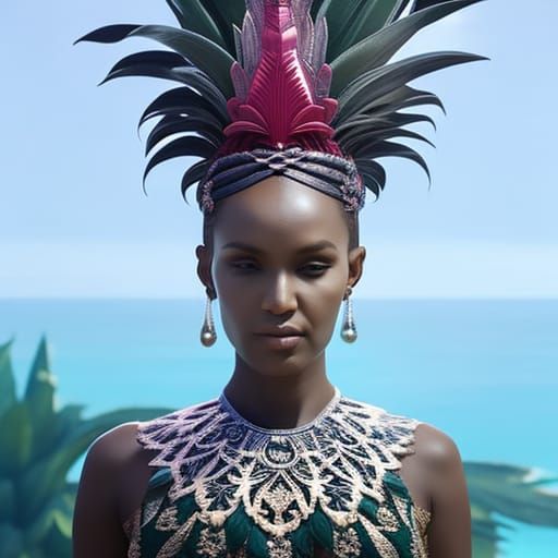 Double Exposure Fusion: Woman and Pineapple