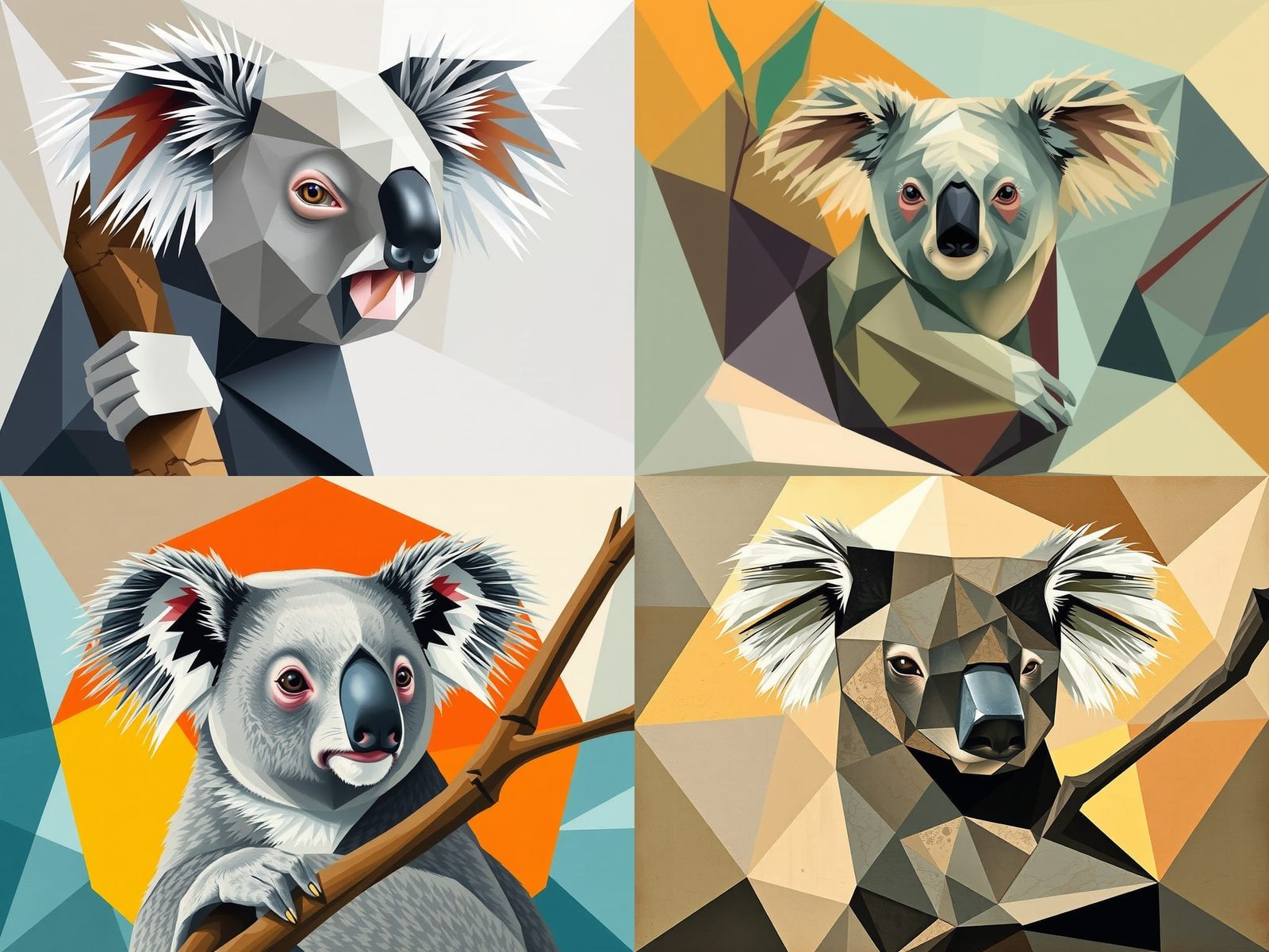 Modern Koala: Geometric Surrealism in Kay Sage Style