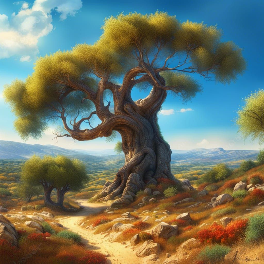 Idyllic Iberia Landscape in Detailed Matte Painting