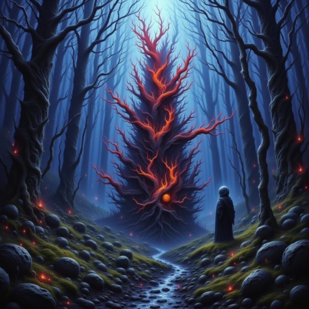 Eldritch Fire Dance at Dawn: A Biomechanical Surreal