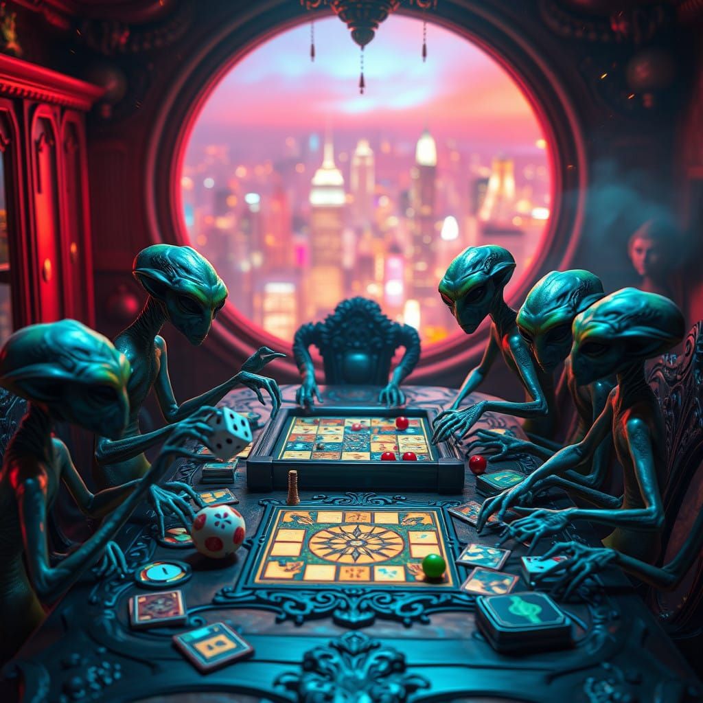 Aliens Play Board Games in Hilarious Chaos