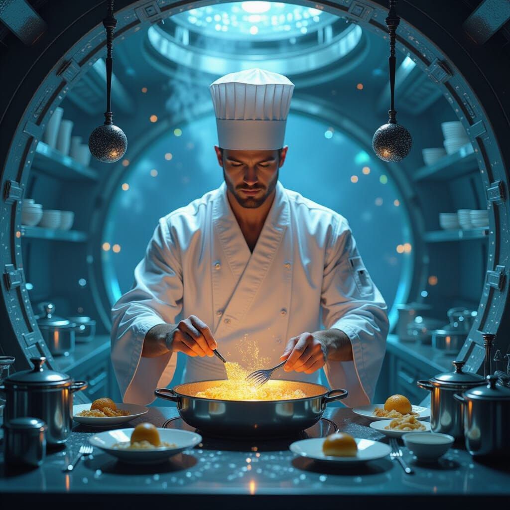 Celestial Chef Crafts Gourmet Dishes: Art Nouveau