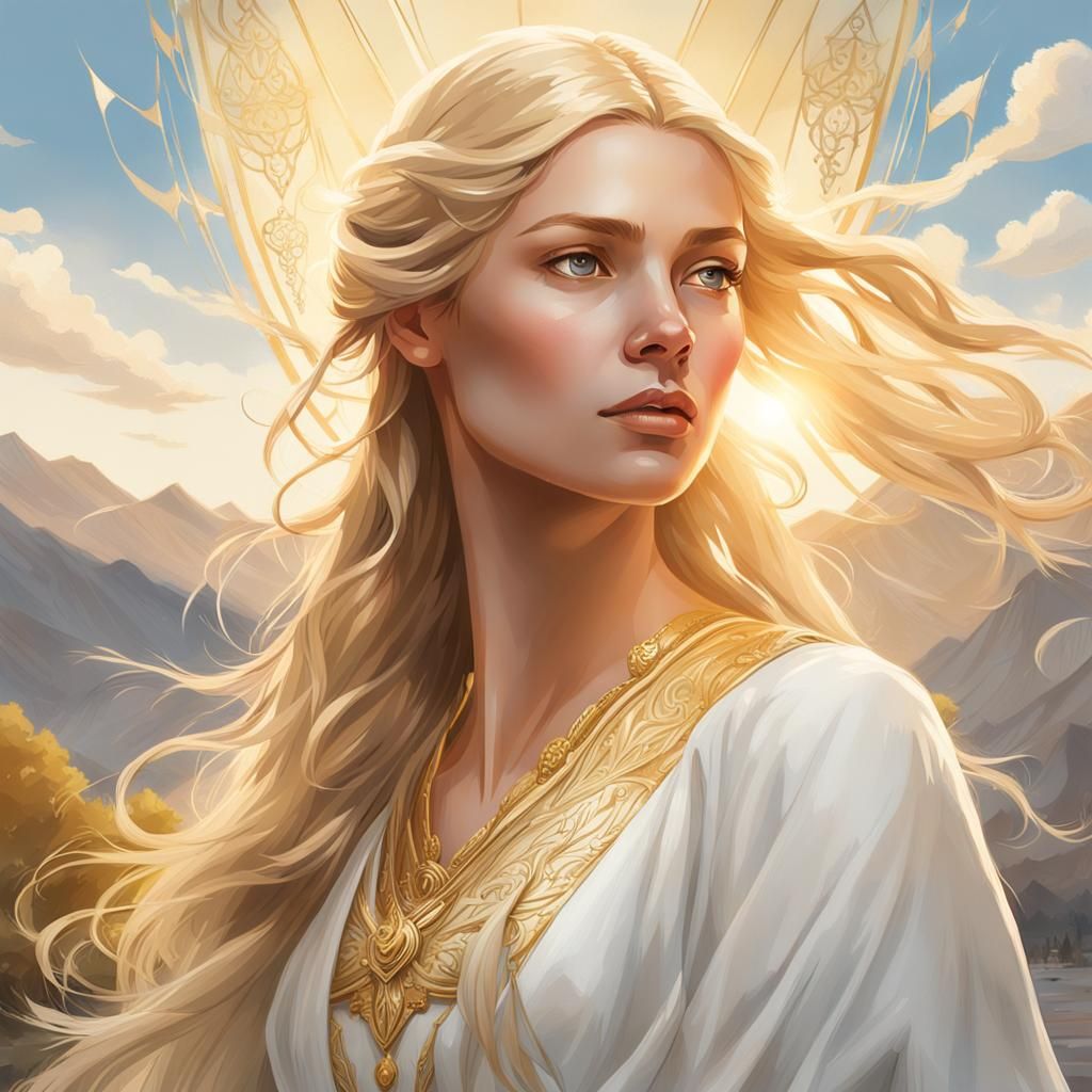 Elegant Woman in Snowy Landscape, Hyperdetailed Portrait