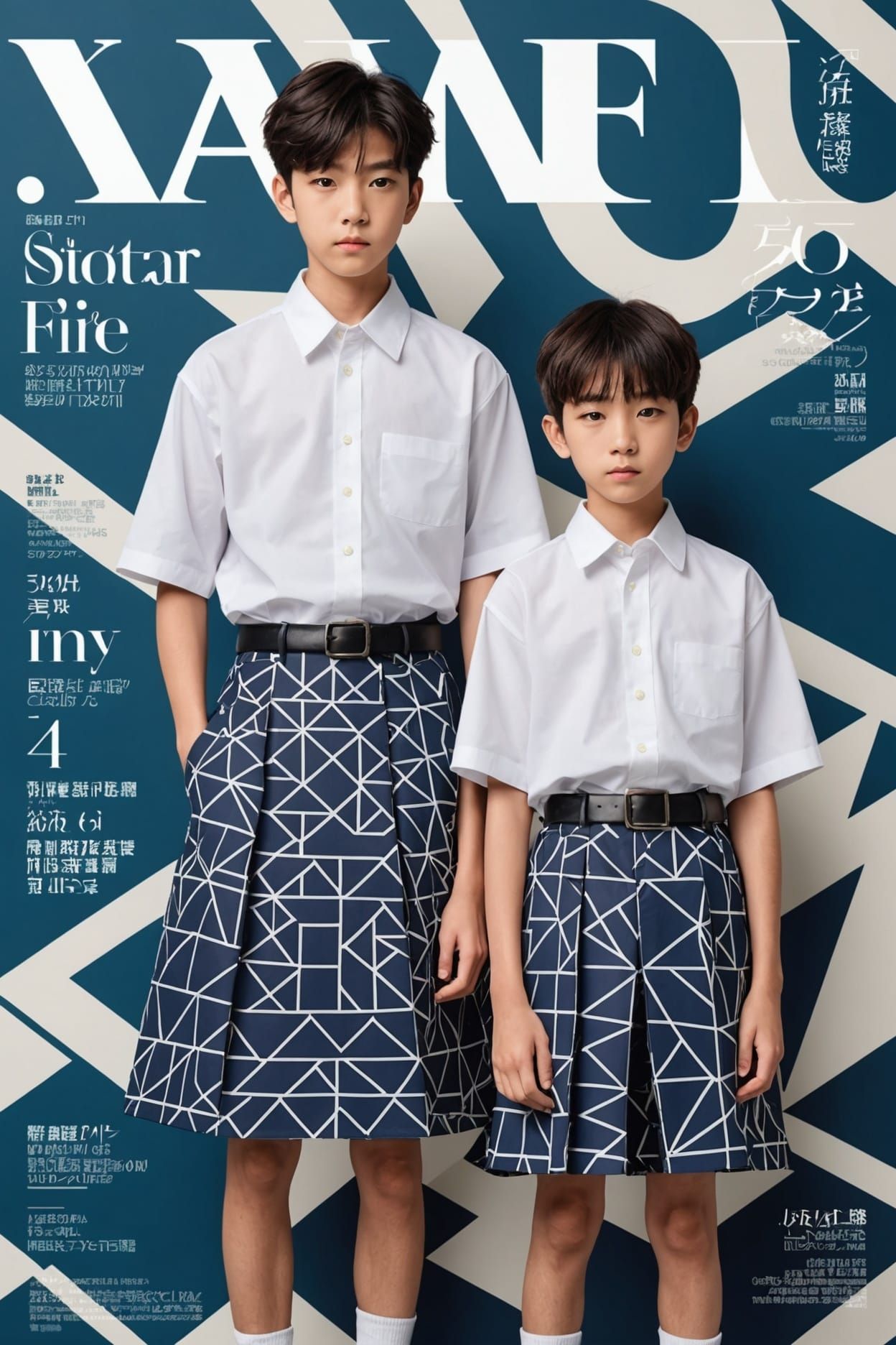 Japanese Fashion Magazine Cover: Boys in Skirts