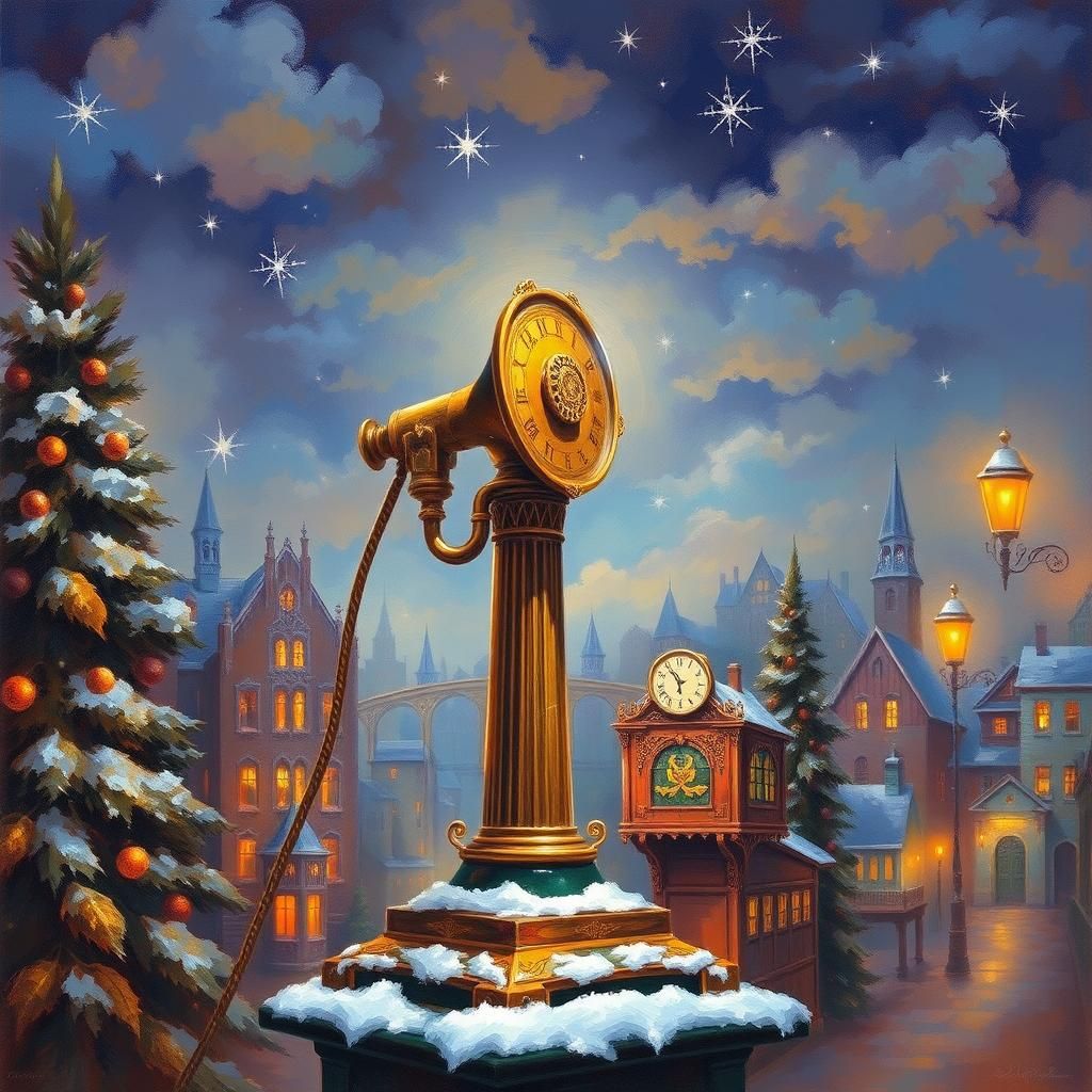 Art Deco Telegraph with Luminous Color Gradients