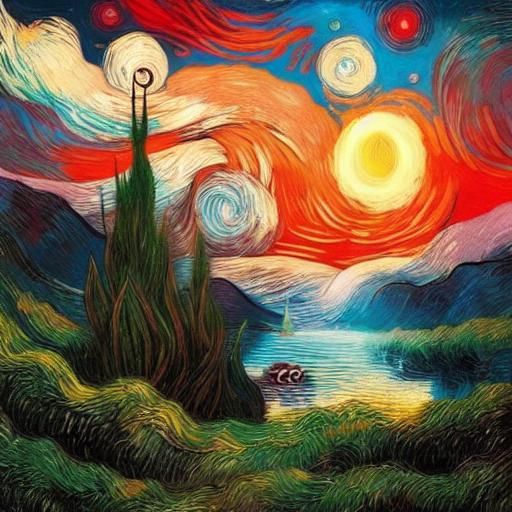 Mythological Dreamscape in Vintage Storybook Style