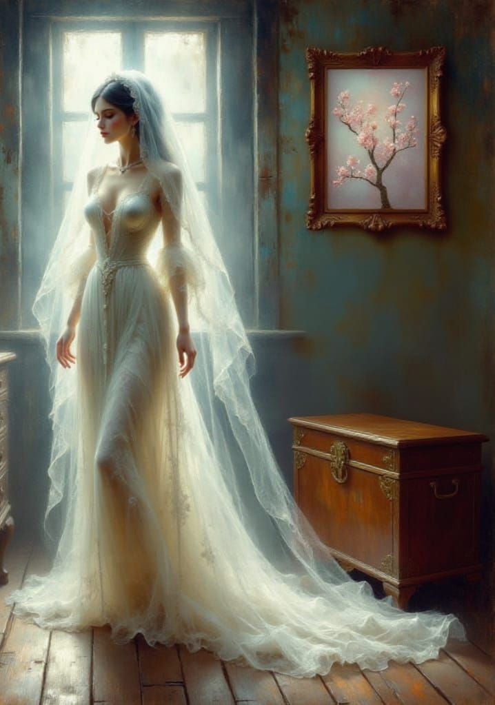 Luminous Ghost in Attic, Impressionistic Style