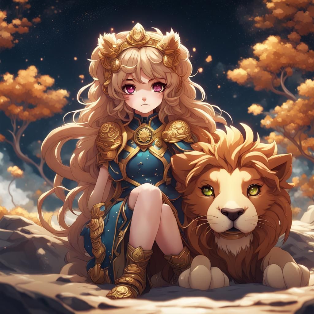 Cute Leo anime girl - Zodiac collection