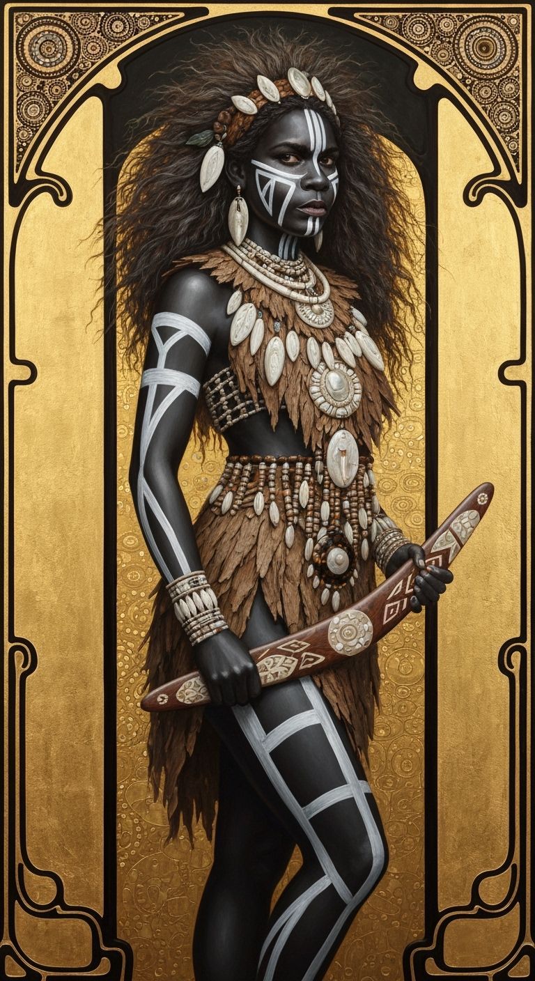 Aristocratic Aboriginal Woman in Klimt Inspired Art Nouveau ...