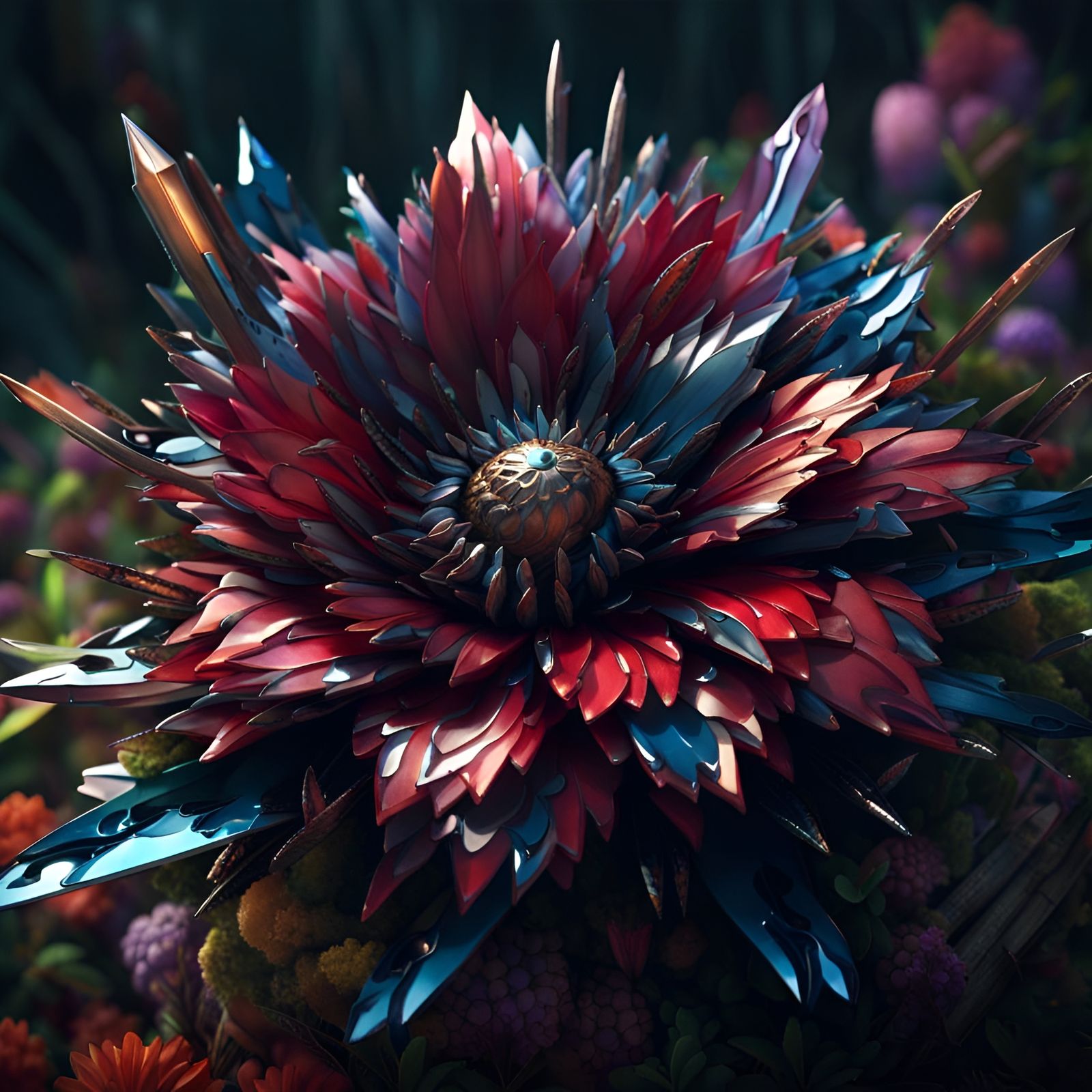 Flower Made of Nails and Knives