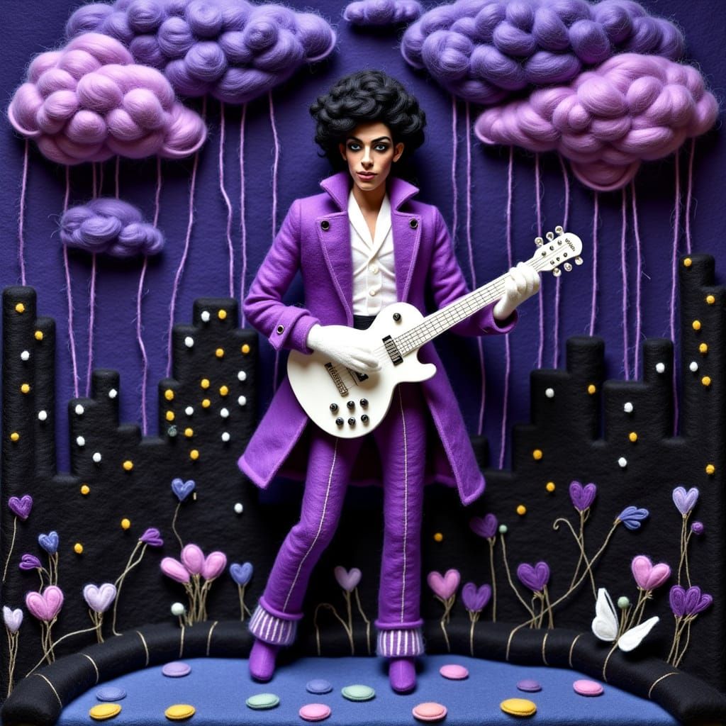 Prince 'Purple Rain' Era Recreated in Layered Felt
