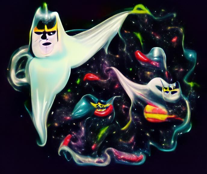 Ethereal Ghost in a Swirling Galaxy