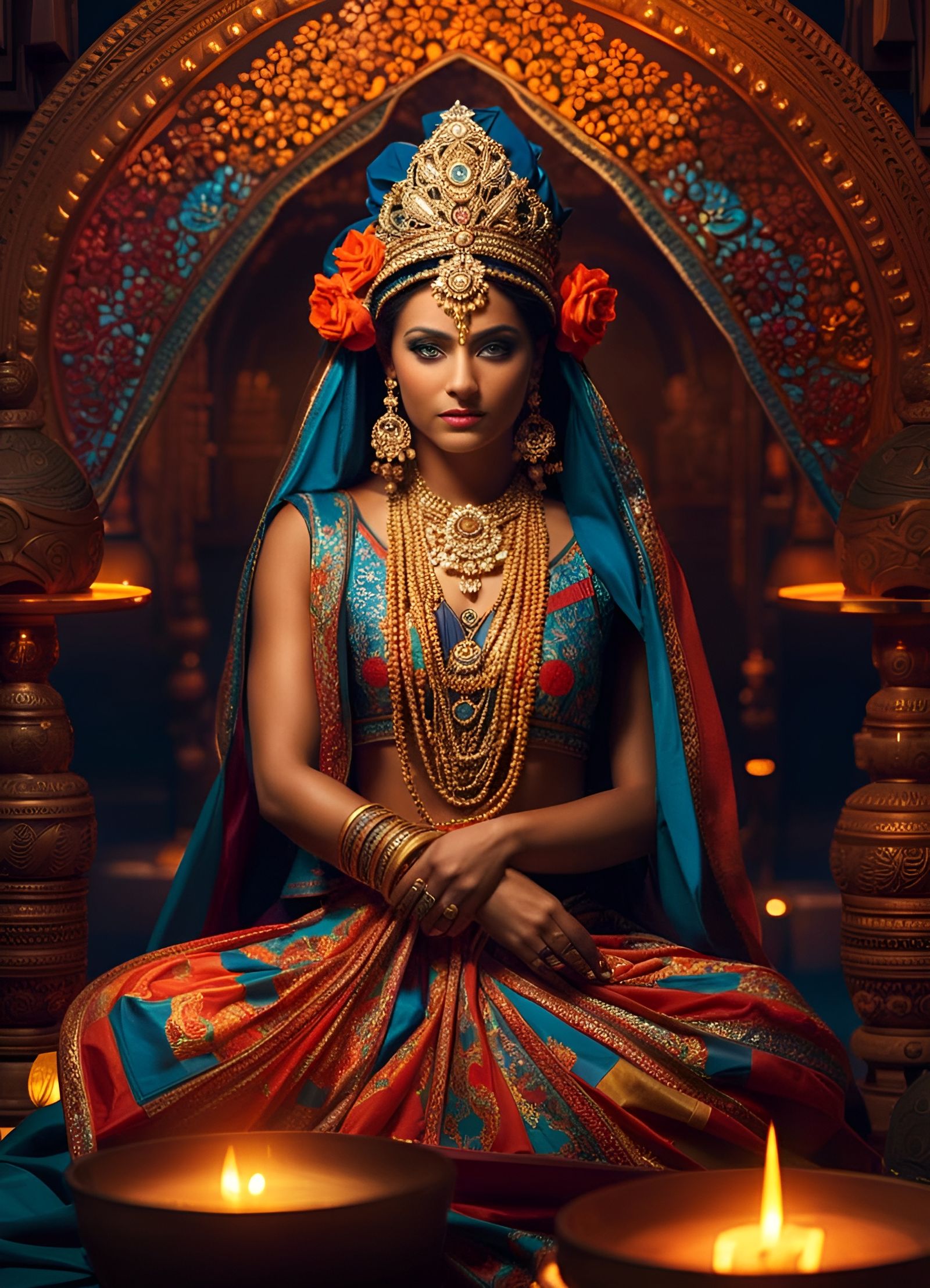 Intricately Detailed Hologram of Ancient Indus Bride