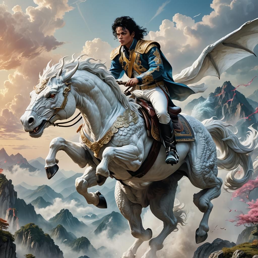 Michael Jackson on Dragon Horse in Battle